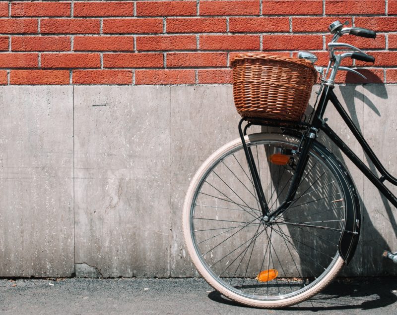 bike on brick wall
